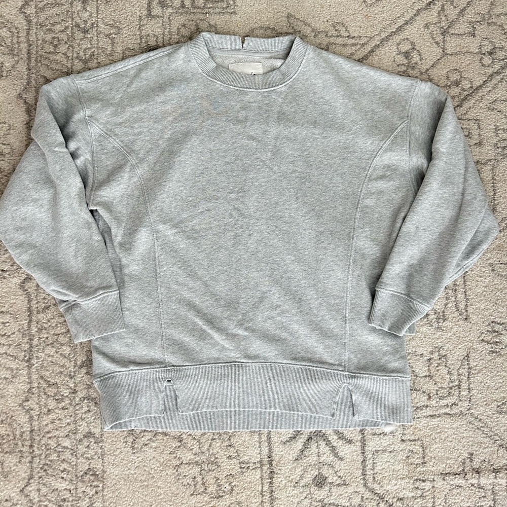 Aerie Distressed Gray Crewneck Sweatshirt size XXS